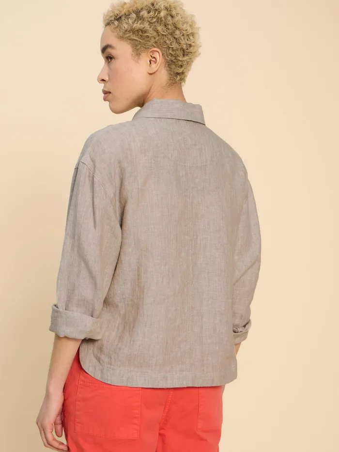 Women White Stuff Clothing Carrie Linen Collar Jacket Women White Stuff Clothing Carrie Linen Collar Jacket