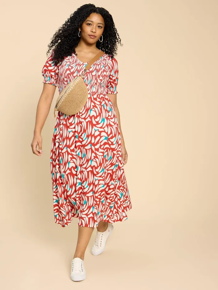 Women White Stuff Clothing Emily Shirred Jersey Dress