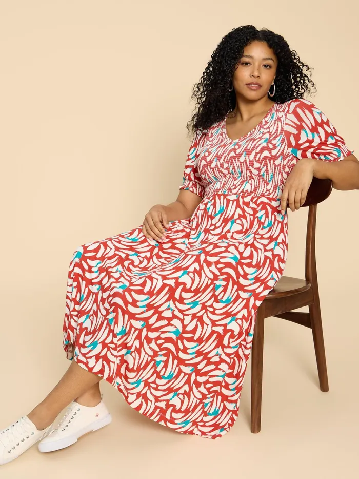 Women White Stuff Clothing Emily Shirred Jersey Dress