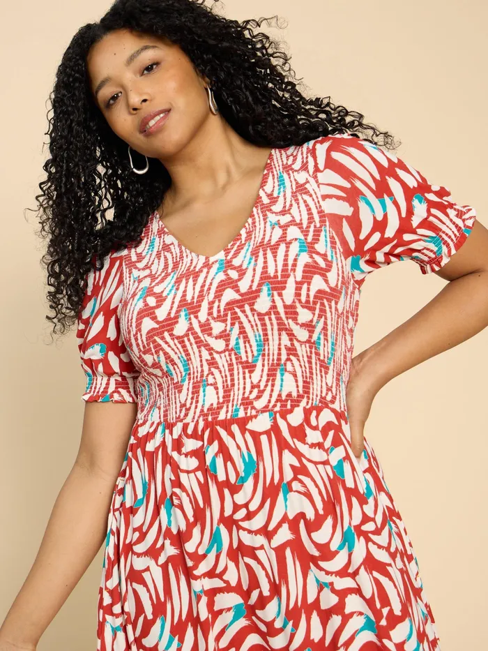 Women White Stuff Clothing Emily Shirred Jersey Dress