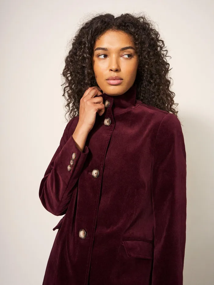 Women White Stuff Clothing Karla Smart Velvet Coat Women White Stuff Clothing Karla Smart Velvet Coat