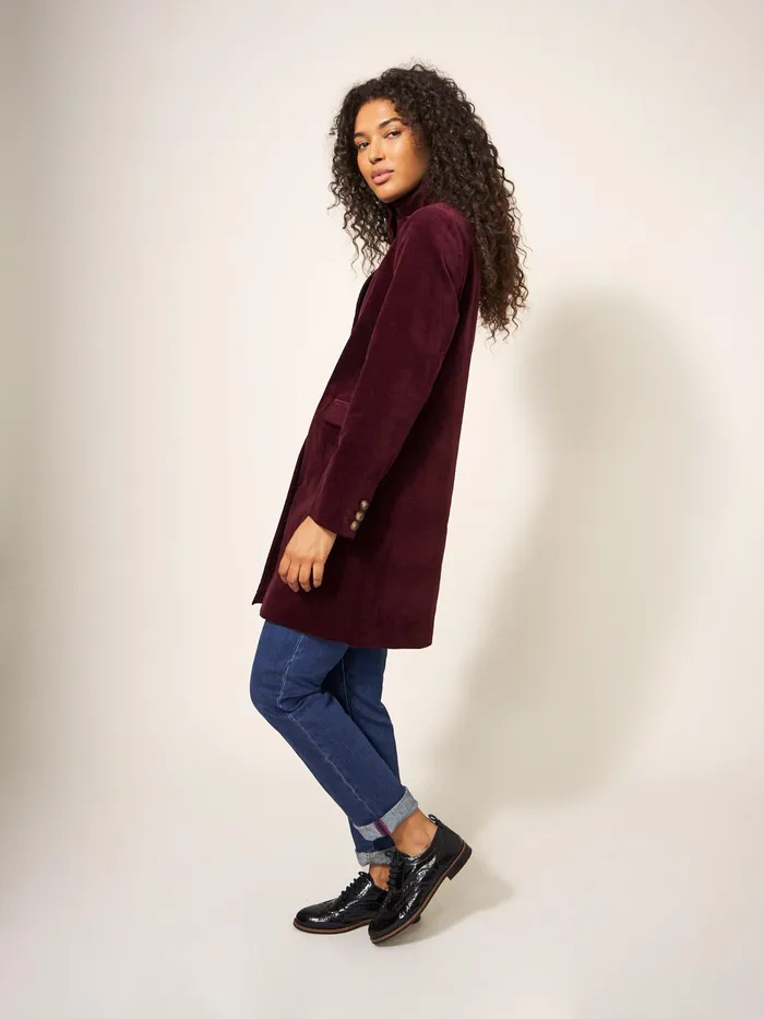 Women White Stuff Clothing Karla Smart Velvet Coat Women White Stuff Clothing Karla Smart Velvet Coat