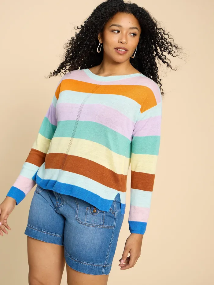 Women White Stuff Clothing LINEN CREW JUMPER
