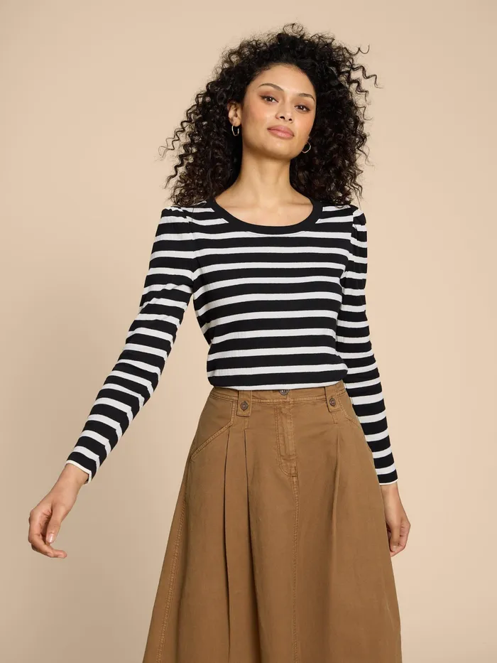 Women White Stuff Clothing LONG SLEEVE PUFF TOP