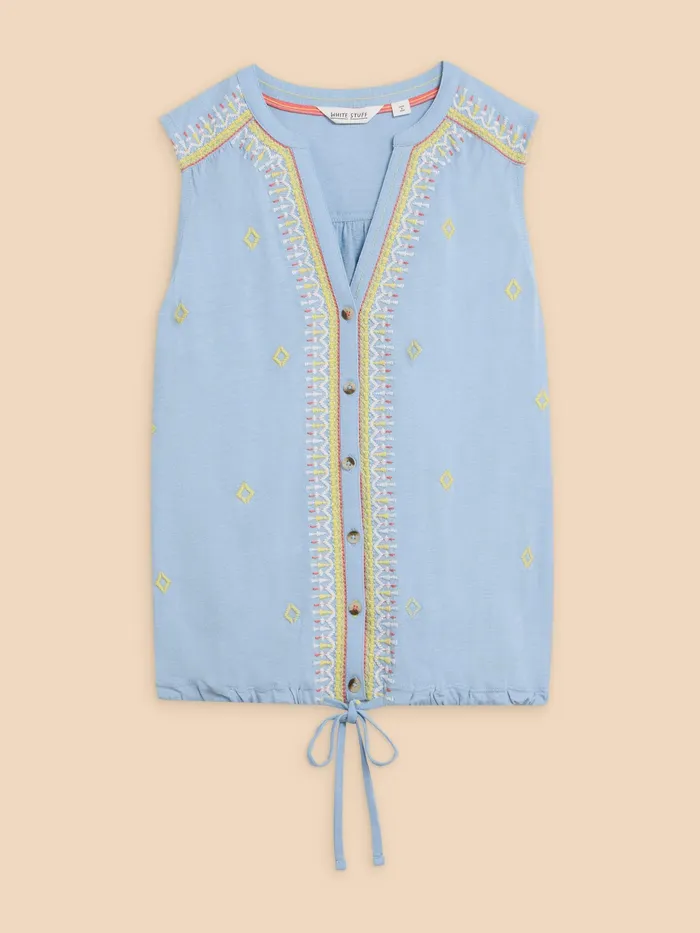 Women White Stuff Clothing TULIP JERSEY SLEEVELESS SHIRT Women White Stuff Clothing TULIP JERSEY SLEEVELESS SHIRT