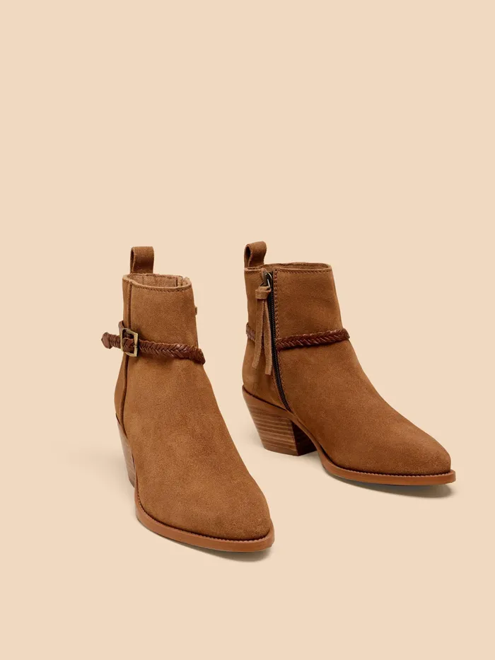 Women White Stuff Footwear Peony Suede Plait Strap Boot Women White Stuff Footwear Peony Suede Plait Strap Boot