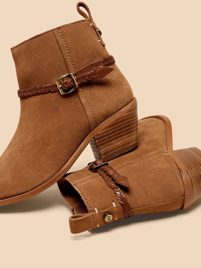 Women White Stuff Footwear Peony Suede Plait Strap Boot Women White Stuff Footwear Peony Suede Plait Strap Boot
