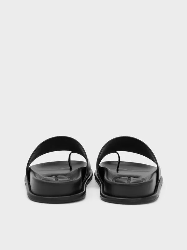 Women WideStrap ToeRing Sandals 8211 Black CHARLES and KEITH Sandals