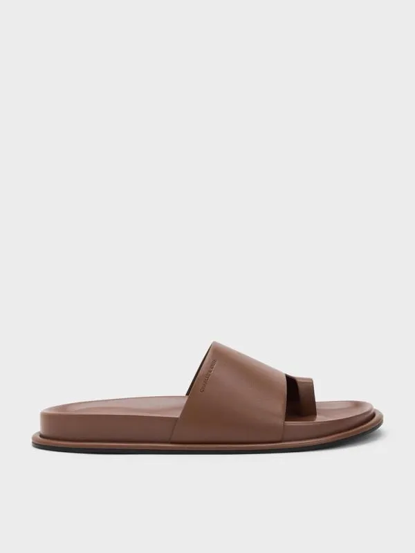 Women WideStrap ToeRing Sandals 8211 Brown CHARLES and KEITH Sandals