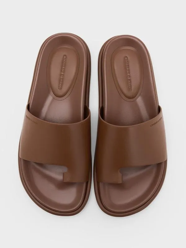 Women WideStrap ToeRing Sandals 8211 Brown CHARLES and KEITH Sandals