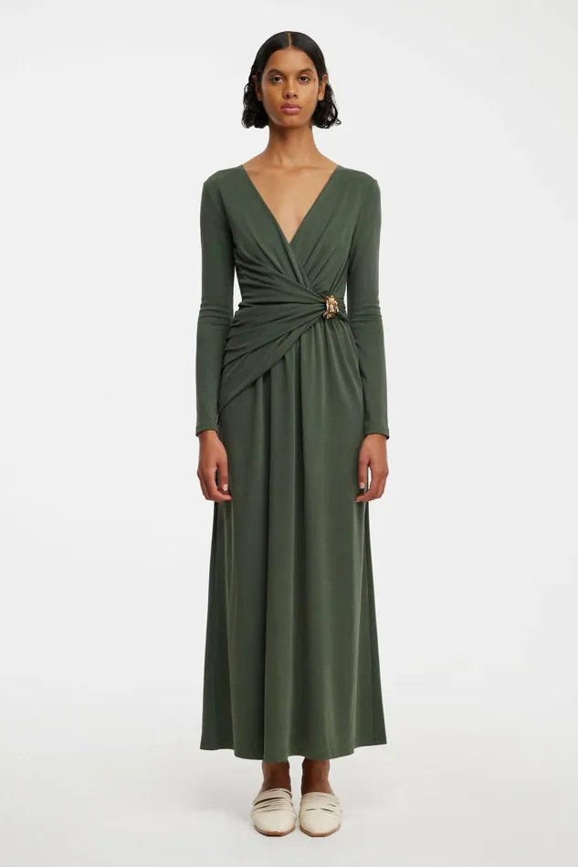 Women WYTHAM MIDI DRESS Deep Olive Acler Midi Dresses
