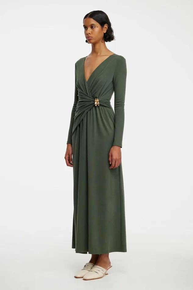 Women WYTHAM MIDI DRESS Deep Olive Acler Midi Dresses