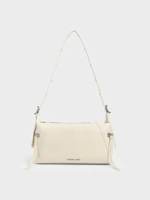 Women Xylia Shoulder Bag 8211 Cream CHARLES and KEITH Hobo Bags