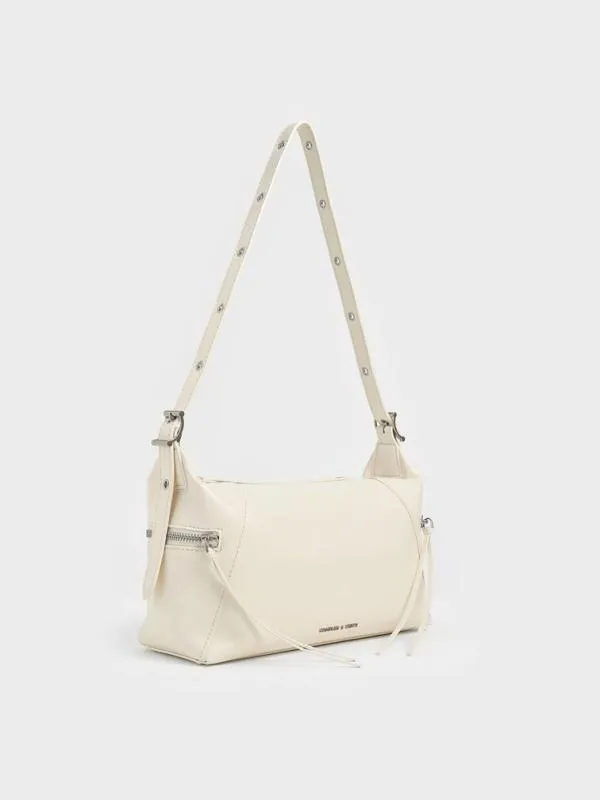 Women Xylia Shoulder Bag 8211 Cream CHARLES and KEITH Hobo Bags