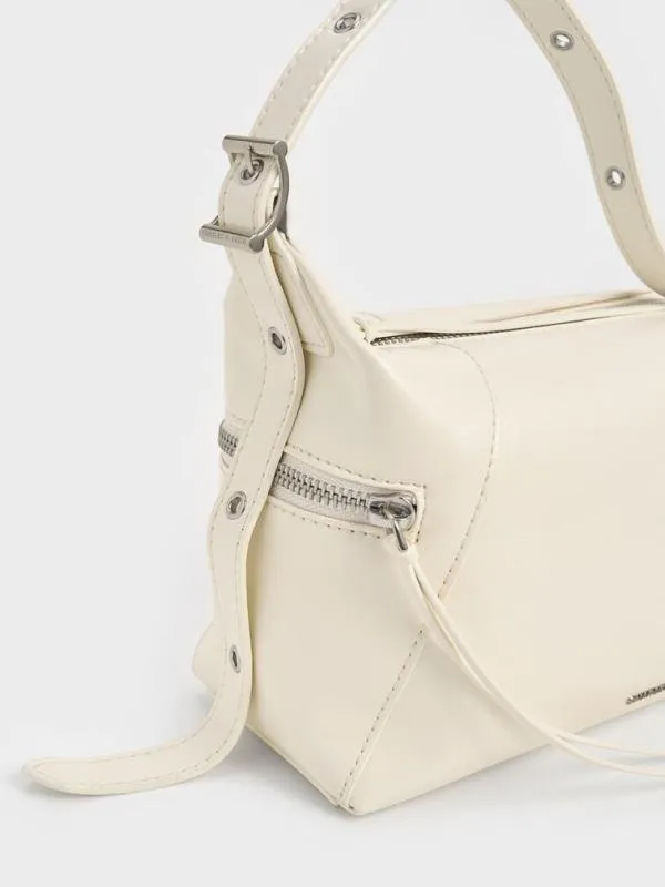 Women Xylia Shoulder Bag 8211 Cream CHARLES and KEITH Hobo Bags