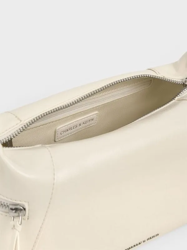 Women Xylia Shoulder Bag 8211 Cream CHARLES and KEITH Hobo Bags