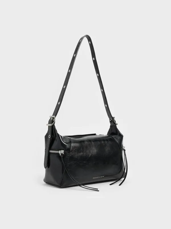Women Xylia Shoulder Bag 8211 Noir CHARLES and KEITH Hobo Bags