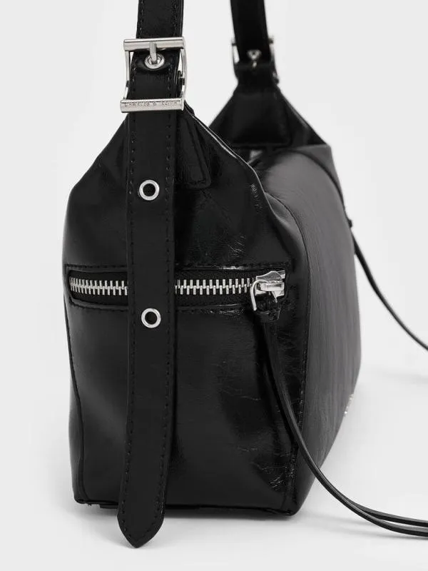 Women Xylia Shoulder Bag 8211 Noir CHARLES and KEITH Hobo Bags