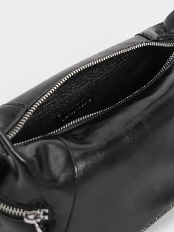 Women Xylia Shoulder Bag 8211 Noir CHARLES and KEITH Hobo Bags