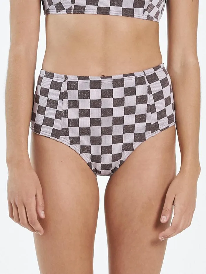 Womens Aalto Rib High Waist Bikini Bottom Washed Cocoa Thrills Swim