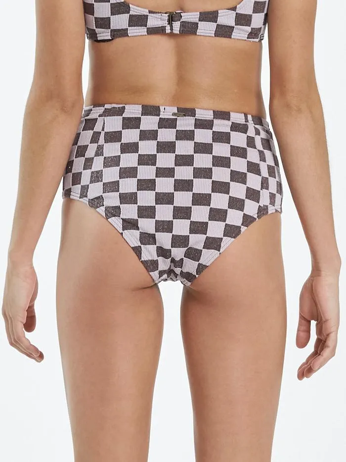Womens Aalto Rib High Waist Bikini Bottom Washed Cocoa Thrills Swim
