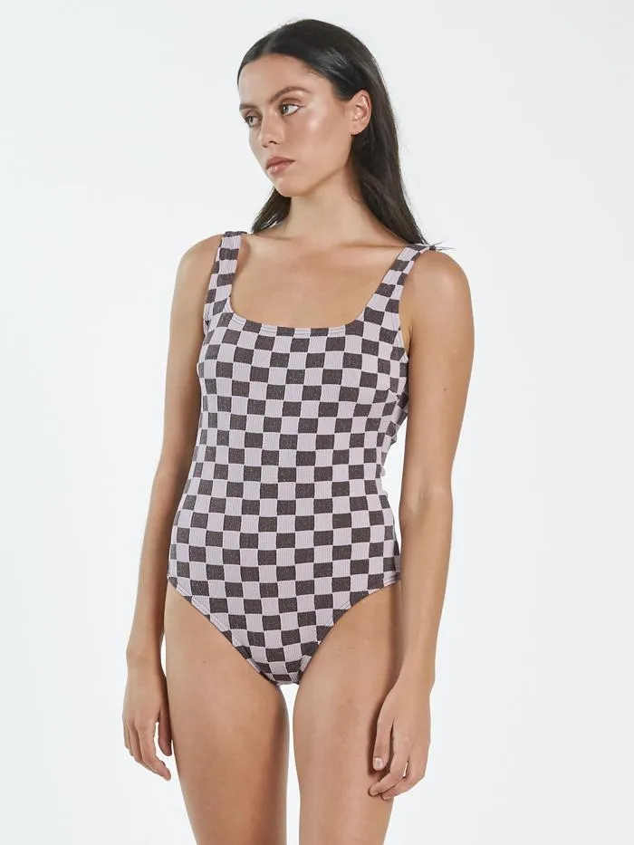 Womens Aalto Rib One Piece Washed Cocoa Thrills Swim