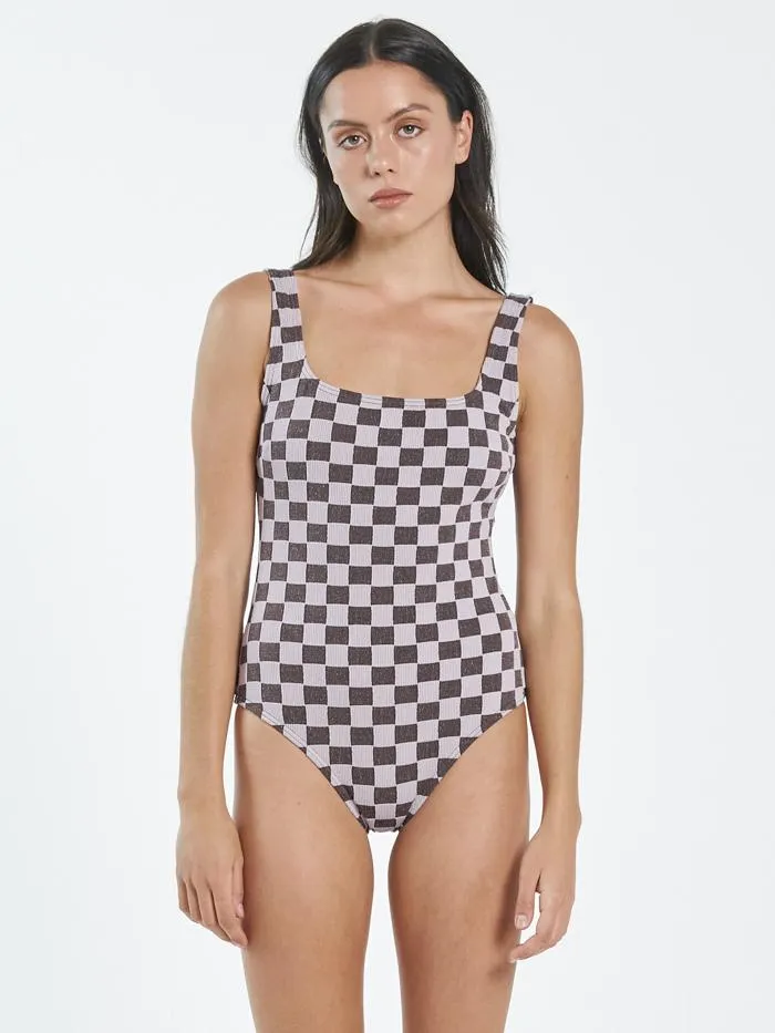Womens Aalto Rib One Piece Washed Cocoa Thrills Swim