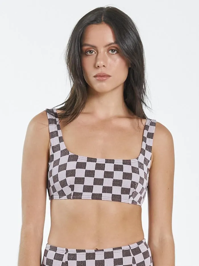 Womens Aalto Rib Square Crop Washed Cocoa Thrills Swim