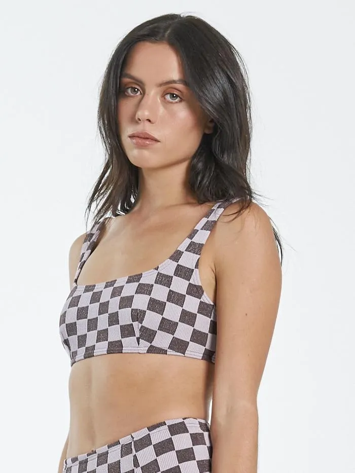Womens Aalto Rib Square Crop Washed Cocoa Thrills Swim