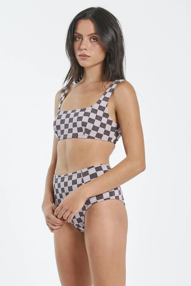 Womens Aalto Rib Square Crop Washed Cocoa Thrills Swim
