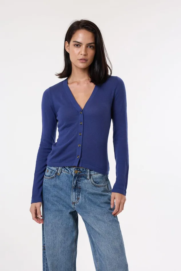 Womens Alaia Knit Cardigan Royal Blue Thrills Sweaters and Fleece