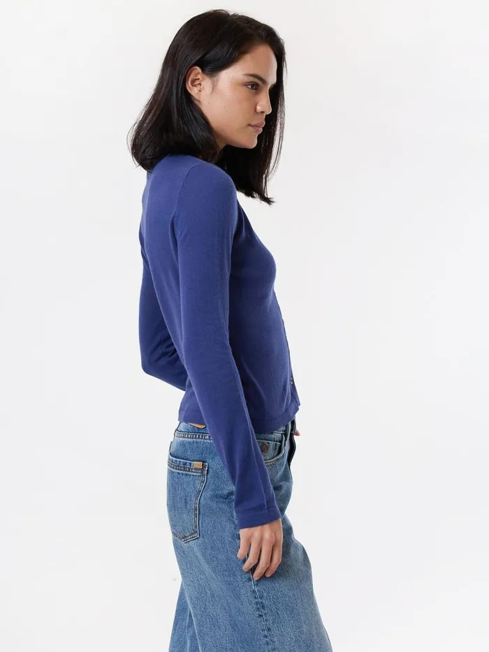 Womens Alaia Knit Cardigan Royal Blue Thrills Sweaters and Fleece