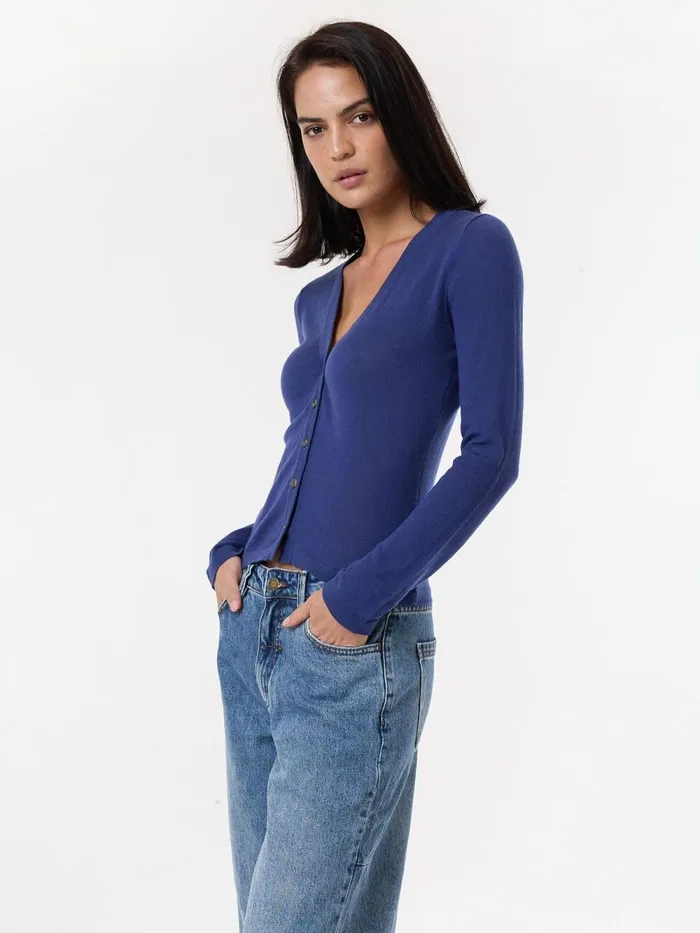 Womens Alaia Knit Cardigan Royal Blue Thrills Sweaters and Fleece