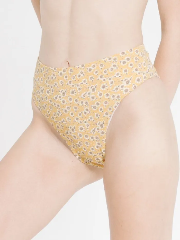 Womens Arnica High Rise Bottom Mineral Yellow Thrills Swim