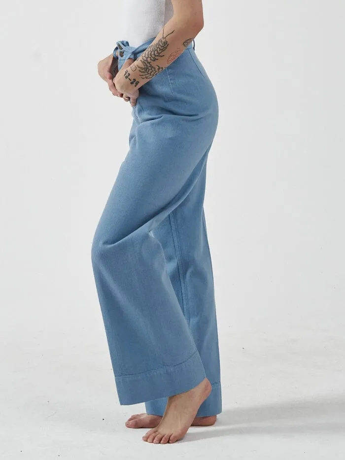 Womens Belle Full Length Chino Powder Blue Thrills Pants