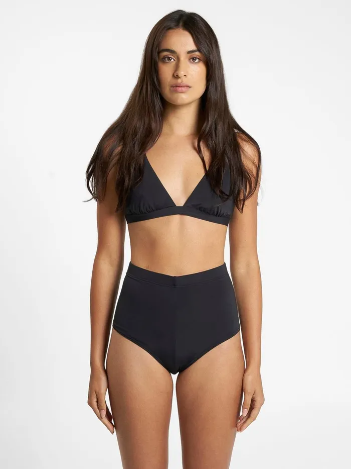 Womens Boy Leg Bikini Bottom Black Thrills Swim