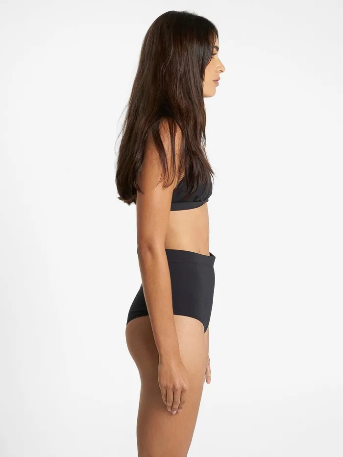 Womens Boy Leg Bikini Bottom Black Thrills Swim