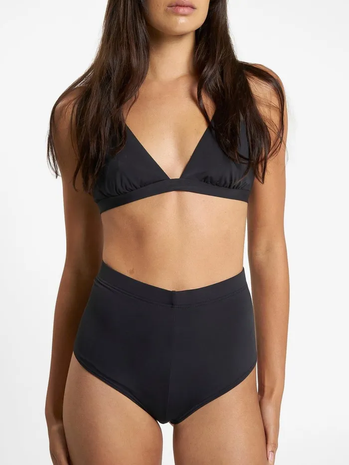 Womens Boy Leg Bikini Bottom Black Thrills Swim
