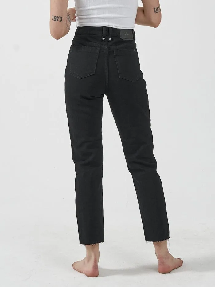 Womens Casey Slim Jean Black Rinse Thrills High Waisted Jeans