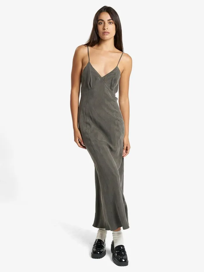 Womens Chelsea Full Length Slip Dress Truffle Thrills Dresses