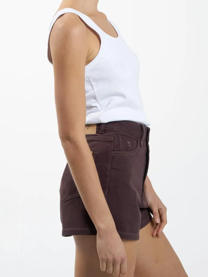 Womens Erica Short Chocolate Plum Thrills Denim Shorts