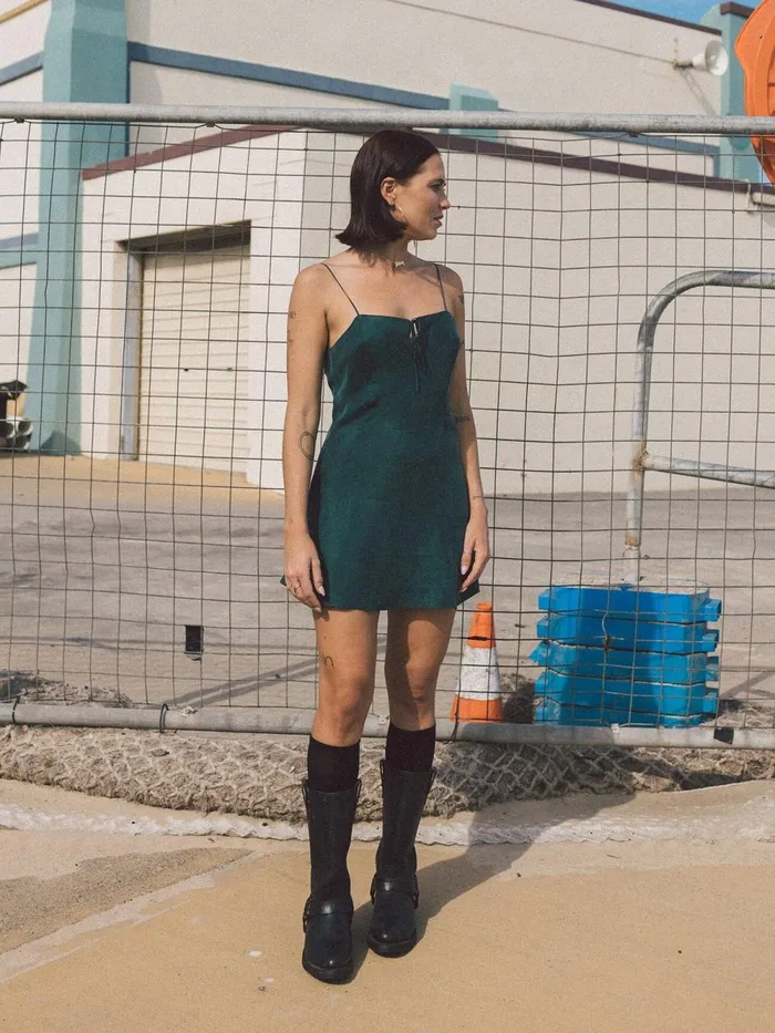 Womens Fairmont Mini Slip Dress Jasper Green Thrills Dresses