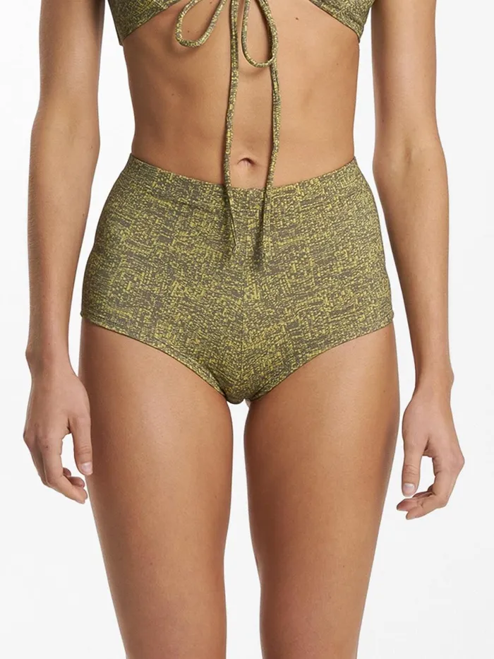 Womens Feedback Gathered Bikini Top Antique Moss Thrills Swim