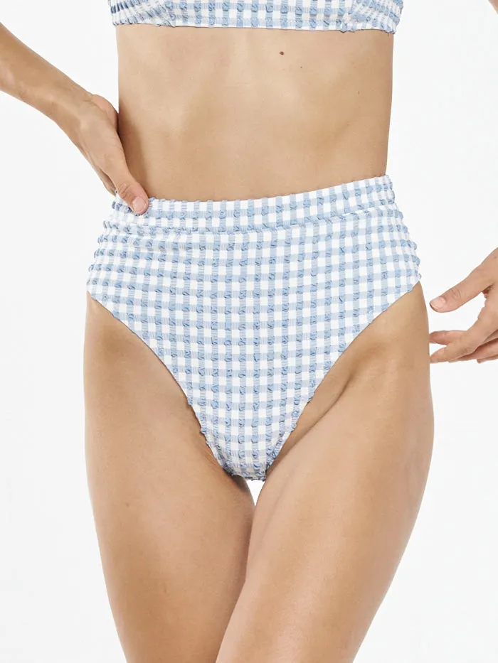 Womens Gigi High Cut Bikini Bottom Blue Thrills Swim