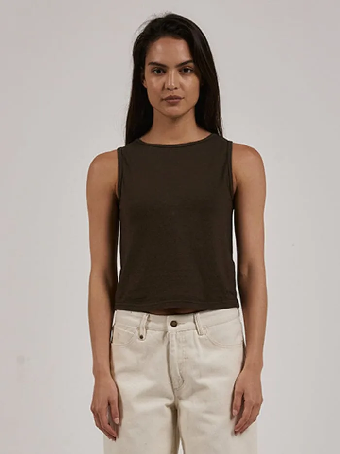 Womens Hemp Boat Neck Tank Tarmac Thrills Tops and Tees