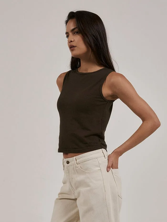 Womens Hemp Boat Neck Tank Tarmac Thrills Tops and Tees