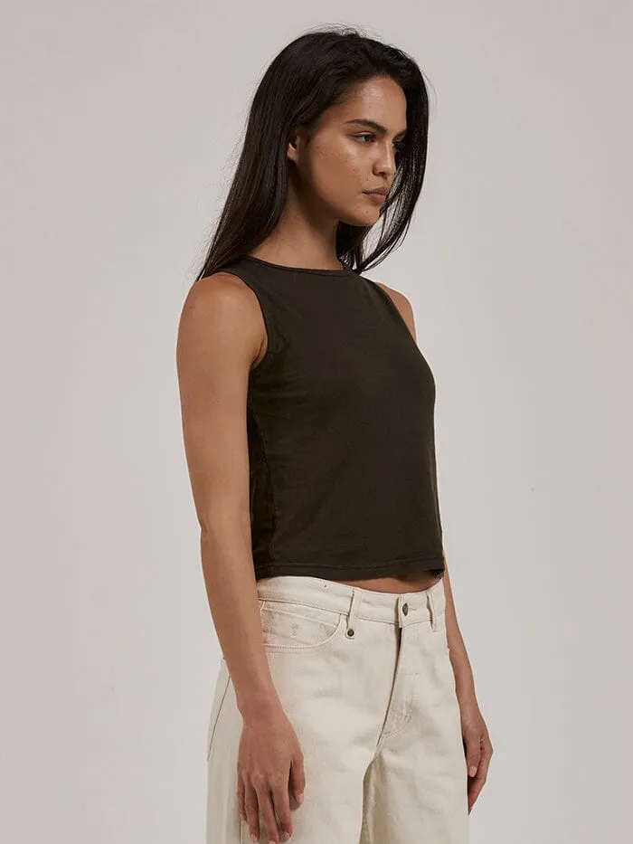 Womens Hemp Boat Neck Tank Tarmac Thrills Tops and Tees