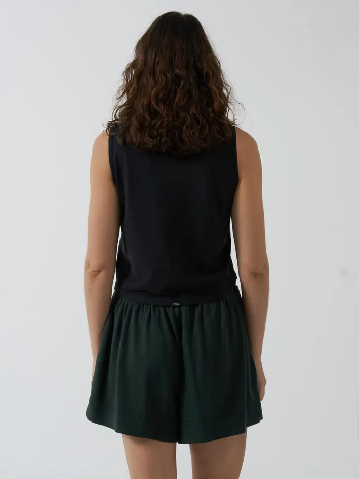 Womens Hemp Mid Rise Short Deep Emerald Thrills Shorts