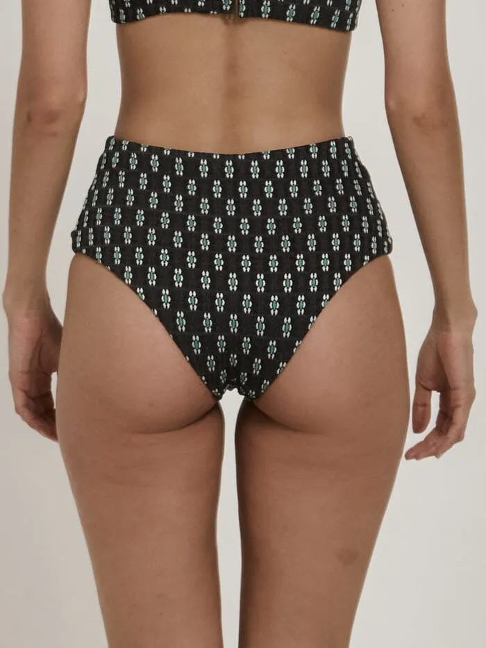 Womens Jasmine High Waist Bikini Bottom Black Thrills Swim