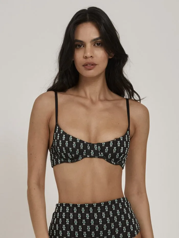Womens Jasmine Underwire Bikini Top Black Thrills Swim